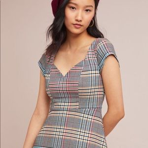 Anthropologie Plaid Dress Multi-color Size 2